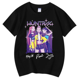 T Shirt Fille Garçon Kpop D-Demon H-Hunters Huntrix Huntr/X Tee Shirt à Manche Courte Col Rond Graphique Décontracté Comfortable