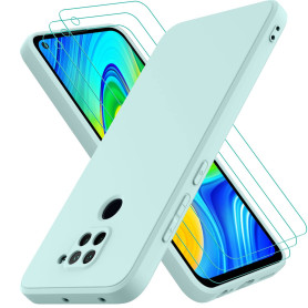 Coque pour Xiaomi Redmi Note 9, avec 3 Verre trempé Protection écran, Housse Silicone TPU, Fin et Léger, Étui de Protection Cont Coque pour Xiaomi Redmi Note 9, avec 3 Verre trempé Protection écran, Housse Silicone TPU, Fin et Léger, Étui de Protection Cont