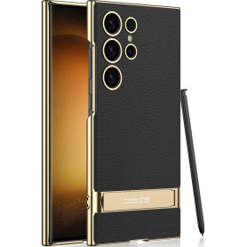 SOUTEM Coque en Cuir Végétalien pour Samsung Galaxy S24 Ultra avec 4 Modes de Béquille Réglable, Fin Flexible Prise Souple Prote SOUTEM Coque en Cuir Végétalien pour Samsung Galaxy S24 Ultra avec 4 Modes de Béquille Réglable, Fin Flexible Prise Souple Prote
