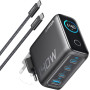Anker Zolo Chargeur USB C 140W, Adaptateur 4 Ports Rapide et Compact, Technologie GaN, contrôles tactiles intuitifs, iPhone séri
