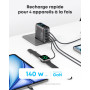 Anker Zolo Chargeur USB C 140W, Adaptateur 4 Ports Rapide et Compact, Technologie GaN, contrôles tactiles intuitifs, iPhone séri