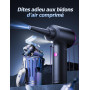 Aidisy Souffleur Air Comprimé- 100000 TR/Min de Pulvérisation d’Air Comprimé avec Batterie 9000mAh, Kit de Nettoyage de Clavier 