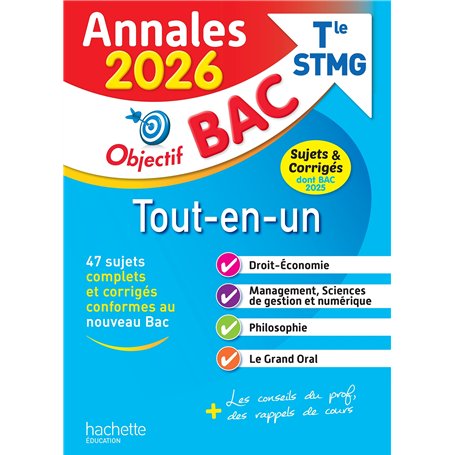 Annales Objectif BAC 2026 - Bac STMG Tout-en-un - sujets et corrigés