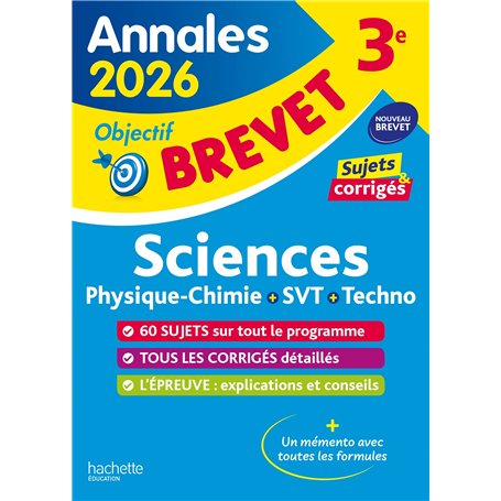 Annales Brevet 2026 - Sciences 3e - sujets et corrigés