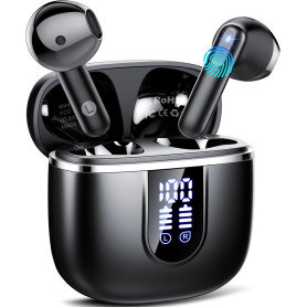 Ecouteurs Bluetooth sans Fil, Écouteurs Bluetooth 5.4 avec 4 ENC Réduction Antibruit Mic, 40H Casque Bluetooth HiFi Stéréo, Écra Ecouteurs Bluetooth sans Fil, Écouteurs Bluetooth 5.4 avec 4 ENC Réduction Antibruit Mic, 40H Casque Bluetooth HiFi Stéréo, Écra