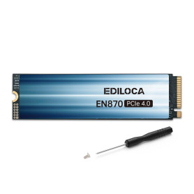 Ediloca EN870 SSD 4 to PCIe Gen4, NVMe M.2 2280, jusqu'à 7450 Mo/s, Disque SSD Interne, Cache SLC Dynamique, Compatible avec PS5