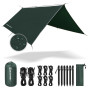 Bessport Camping Bâche Anti-Pluie PU 3000mm Imperméable Tarp Rain Fly Toile de Tente Parasol Abri de Survie Tous Temps pour exté