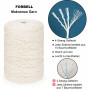 FORBELL Fil de coton pour macramé - 3 mm x 300 m - Fil de coton de qualité supérieure - Pour bricolage, artisanat (vert armée, 3