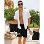 NANAMEEI Shorts Coton Lin Homme Été Shorts de Plage Décontractés Casual Bermudas Pants Taille avec Cordon Elastique