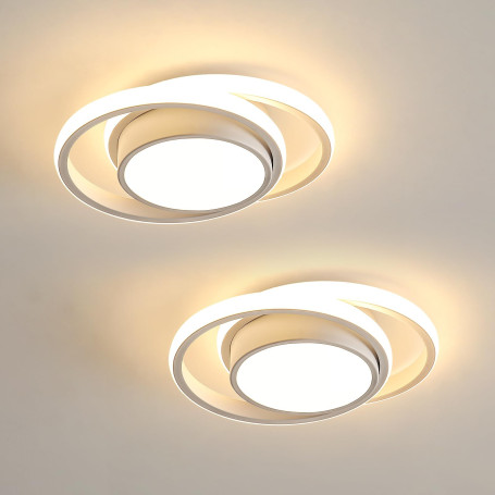 Comely 2 Pièces Plafonniers LED Moderne pour Chambre, Cuisine, Couloir, 32W 2350LM Luminaire Plafond, Rond Lampe LED Plafond, Lu