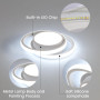 Comely 2 Pièces Plafonniers LED Moderne pour Chambre, Cuisine, Couloir, 32W 2350LM Luminaire Plafond, Rond Lampe LED Plafond, Bl