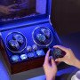 BEWISHOME Remontoir de Montre Automatique, Rotate Remontoir à Montres avec lumière LED, 4 Remontoirs avec Moteur Silencieux et 6