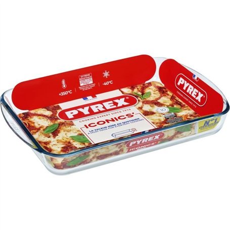 Plat a lasagnes - PYREX - 1450033 - Rectangulaire - En verre borosilicate - 40 x 27 cm