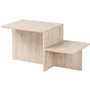 Table basse - HARMONY - Rectangulaire - Effet travertin - 80 x 40 x 40 cm
