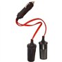 Double prise allume-cigare 12/24V - HTC EQUIPEMENT - Avec led 10A et Cable rouge 20cm