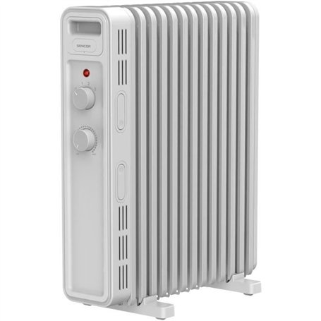 Radiateur électrique bain d'huile - SENCOR - SOH 3413WH - 2500 W - 2 boutons - Blanc