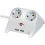 Rallonge 2 prises Schuko sans interrupteur Brennenstuhl 1153520222 3600 W USB x 2 Bureau (1,8 m)