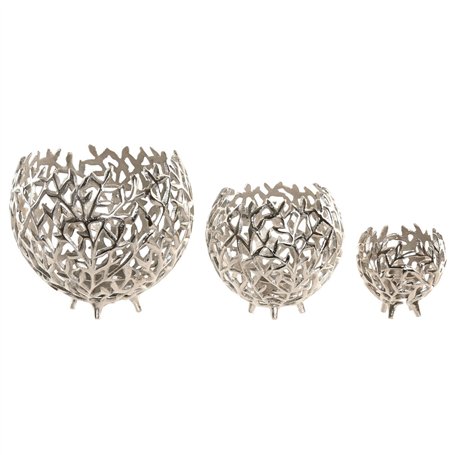 Bougeoir Home ESPRIT Argenté Aluminium 20 x 20 x 18 cm