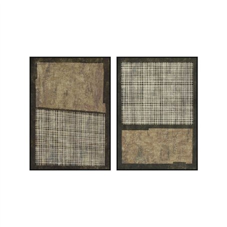 Cadre Home ESPRIT Marron Noir Moderne Urbaine 100 x 4 x 140 cm (2 Unités)