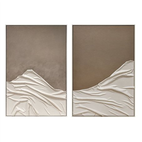 Cadre Home ESPRIT Blanc Beige Moderne Urbaine 83 x 4 x 123 cm (2 Unités)