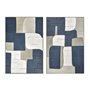 Cadre Home ESPRIT Bleu Blanc Abstrait Urbaine 83 x 4 x 123 cm (2 Unités)