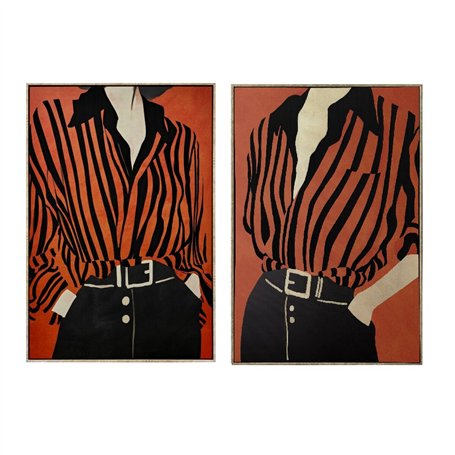 Cadre Home ESPRIT Noir Rouge Urbaine 83 x 4 x 123 cm (2 Unités)