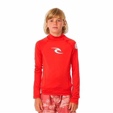 T-Shirt de Bain Rip Curl Wave Upf L/S Rouge