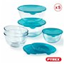 Ensemble de Boîtes à Lunch Pyrex Transparent Turquoise 5 Pièces