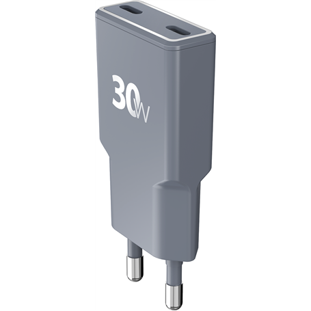Chargeur 2 USB C Pocket 30W Power Delivery UltraGaN Gris + Garantie à vie - Origine France Garantie Force Power