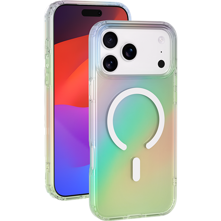 Coque MagSafe iPhone 17 Pro Hybride Transparente Irisée Bigben