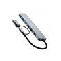 Hub MINEE USB A+C Multiports 7 en 1 5 USB A 3.0 + 1 USB C 3.0 + 1 Port DC Gris Urban Factory