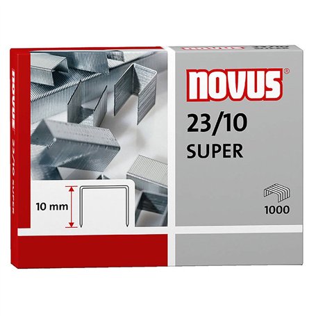 Novus Agrafes 23/10 Super Contenu: 1000 Pièces Zingué (042-0531)