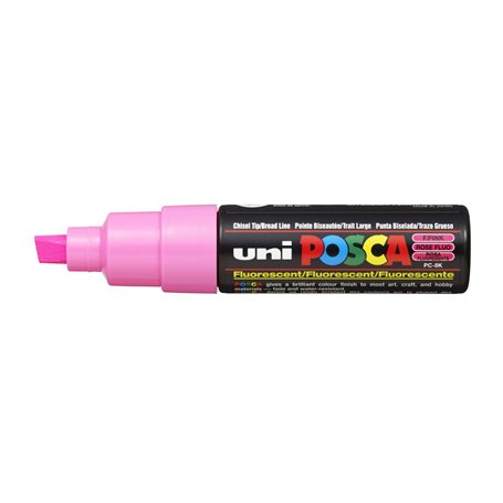 uni-ball Posca PC-8K Lot de 6 marqueurs à pointe large biseautée Rose fluo