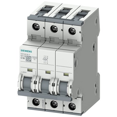 Siemens – Interrupteur automatique 70 Accesoriable 10 kA Curva-c 3 pôles 16 A