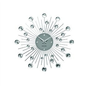 Karlsson KA4860 Horloge Murale Ronde Sunburst Crystal Medium Gris Chrome D30 cm Karlsson KA4860 Horloge Murale Ronde Sunburst Crystal Medium Gris Chrome D30 cm