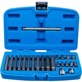 BGS 5013 | Jeu d'embouts | 10 mm (3/8") | Profil cannelé (pour Ribe) | 22 pièces BGS 5013 | Jeu d'embouts | 10 mm (3/8") | Profil cannelé (pour Ribe) | 22 pièces