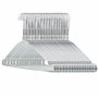 Hangerworld 100 Cintres 40cm Solides en Métal Blanc à Barre Pantalon et Encoches