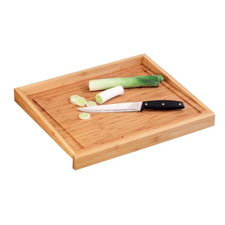 Zeller 2057793 Planche à Découper avec Rebord en Bambou Marron 50 x 40 x 4