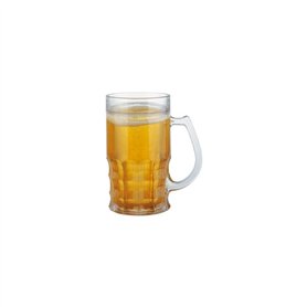 MIK funshopping Chope isotherme double paroi Trompe-l'oeil Bière Jaune orange translucide et transparent D13,5 x H16 cm, 400 ml, MIK funshopping Chope isotherme double paroi Trompe-l'oeil Bière Jaune orange translucide et transparent D13