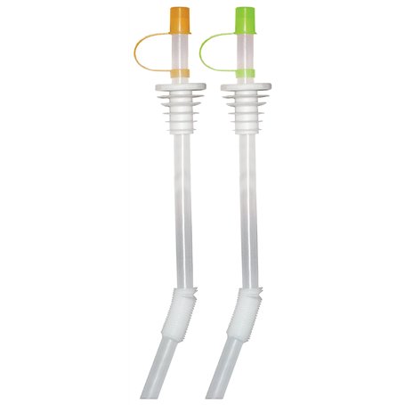 Jokari 019546 Lot de 2 bouteilles de soda avec paille et couvercle