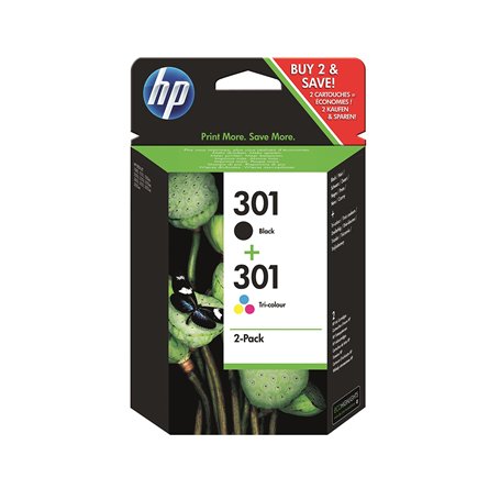 Cartouches d'encre d'origine HP 301 Noir et tricolore (lot de 2) 1 - Pack multicolore