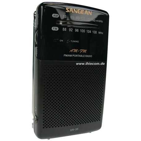 Sangean SR-35 Radio Portable compacte avec Haut Parleur intégré Noir