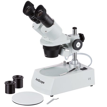 AmScope 20 x 40 x 80 x Home School de Dissection pour étudiants Microscope binoculaire stéréo avec Transmission Incident Double