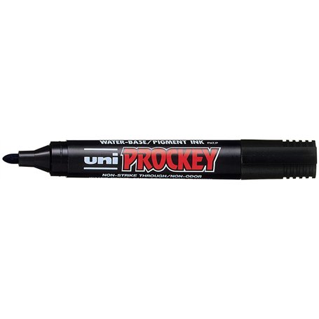 Uniball Uni Prockey PM122-N Marqueur permanent Pointe ogive Corps plastique Encre pigmentée à base d'eau Noir Lot de 12