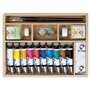 Van Gogh couleurs à l'huile, 10x40ml Tubes + Accessoires, Coffret en bois Set de base