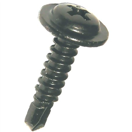 Dresselhaus Lot de 100 vis autoperceuses avec tête bombée M-H et rondelle imperdable DIN 7504 Noir galvanisé 4