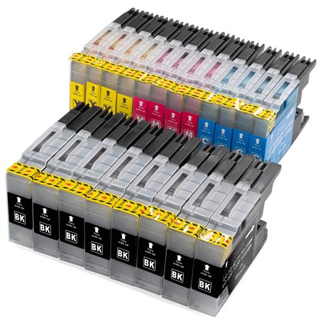 20 cartouches d'encre XL Brother LC1220 LC1240 pour Brother MFC 430 625 825 6510 6710 6910 MFC-J625DW MFC-J430W MFC J825DW MFC J