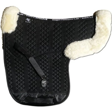 Engel Germany Tapis de Selle en Peau de Mouton Couleur Coton Noir Fourrure Noir (Sadek 2) Concours Complet d'équitation (CCE) Co