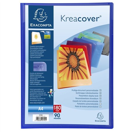 Exacompta - Réf. 5790E - 1 Protège-documents Kreacover Chromaline - 90 pochettes cristal lisse - 180 vues - pour A4 - dim 24 x 3