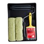 ProDec Lot de 5 Articles Robustes 225 mm x 44 mm, 2 Rouleaux de maçonnerie, Monture, Pinceau 100 mm et bac pour peintures de maç